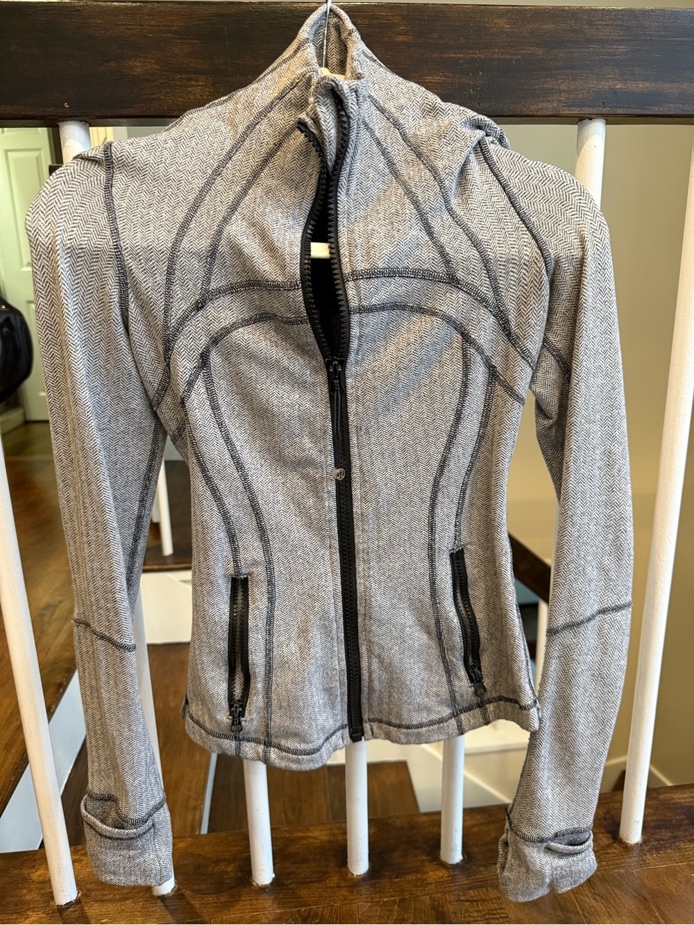 lululemon athletica Gray Herringbone Zip-Up Jacket